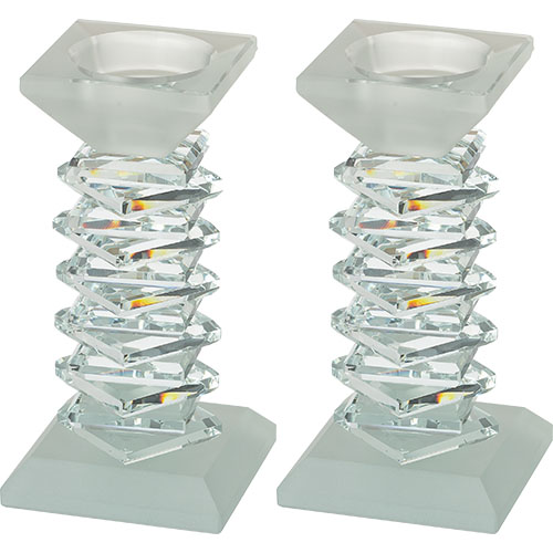 [[ זוג פמוטי קריסטל מהודרים 14 ס"מ