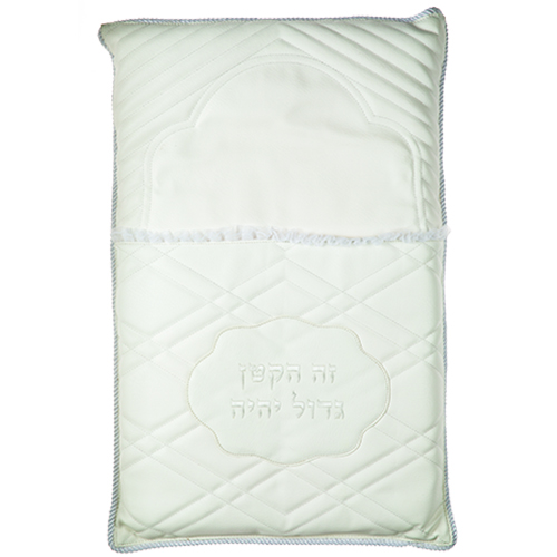 כרית מהודרת לברית דמוי עור עם ריקמה 74X50 ס"מ