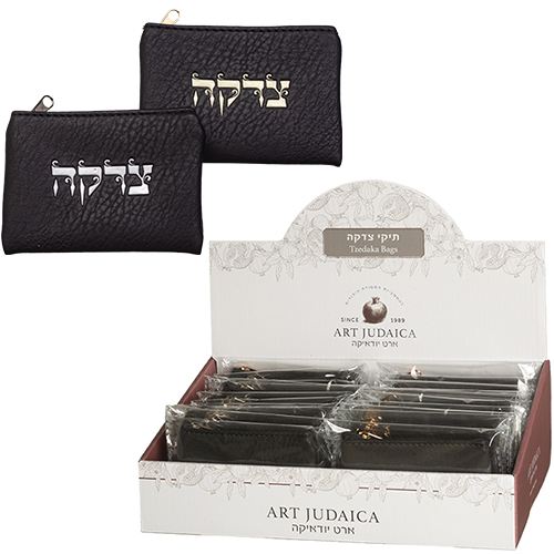 סטנד מעורב של תיקי צדקה דמוי עור 24 יחידות