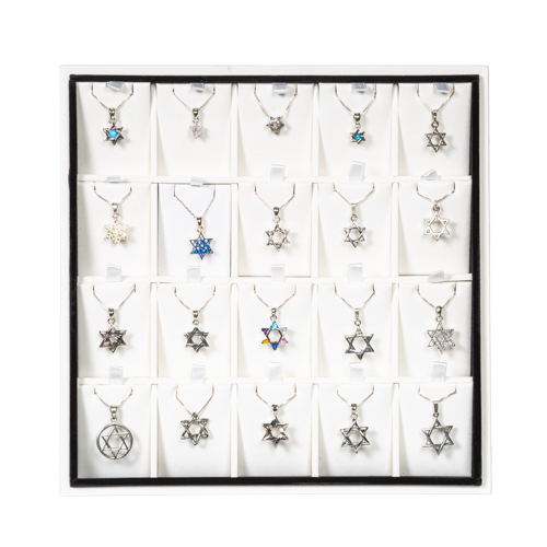 סטנד 20 תליוני מגן דוד שונים עם שרשרת