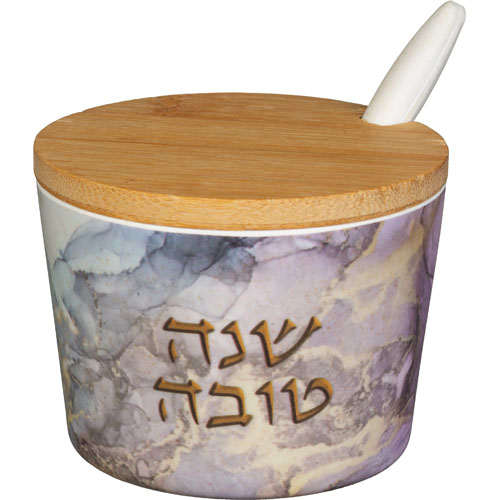 כלי לדבש מלמין "שנה טובה" - 6.5 ס"מ